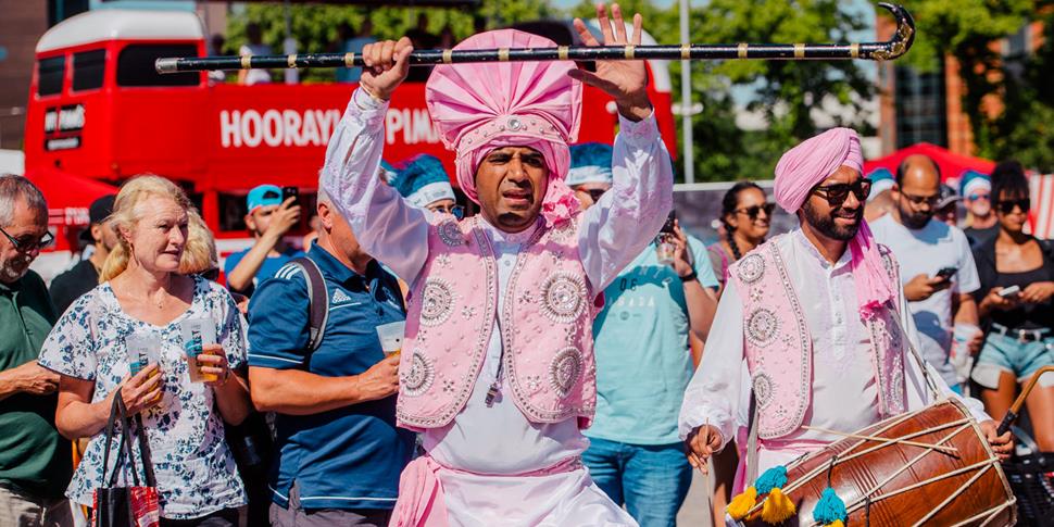 Indian Fans Celebrating At Emirates Old Trafford